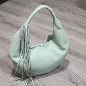 EUC B-Low The Belt Mint Fringe Med Leather Hobo Bag